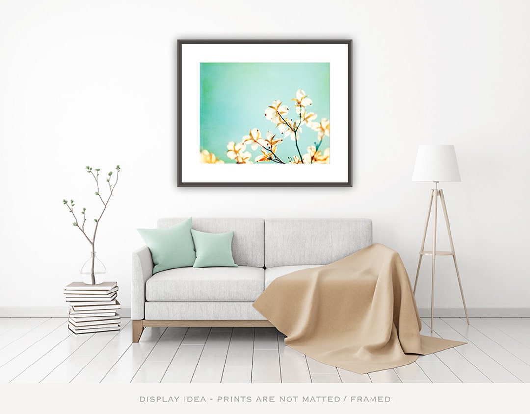 Light Teal Wall Art Flower Photography Dogwood Print Robins Etsy