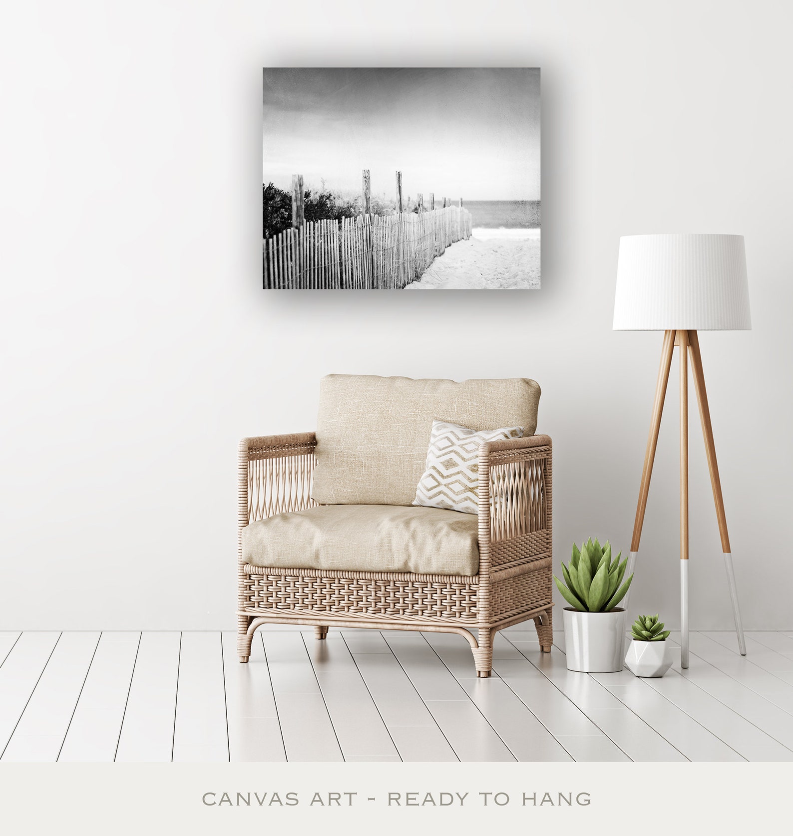 Black and White Canvas Prints Beach Landscape Photography | Etsy