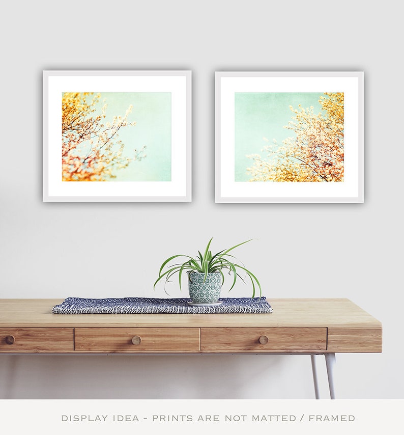 2 Piece Wall Art Nature Print Set of Two Mint Green Print Etsy