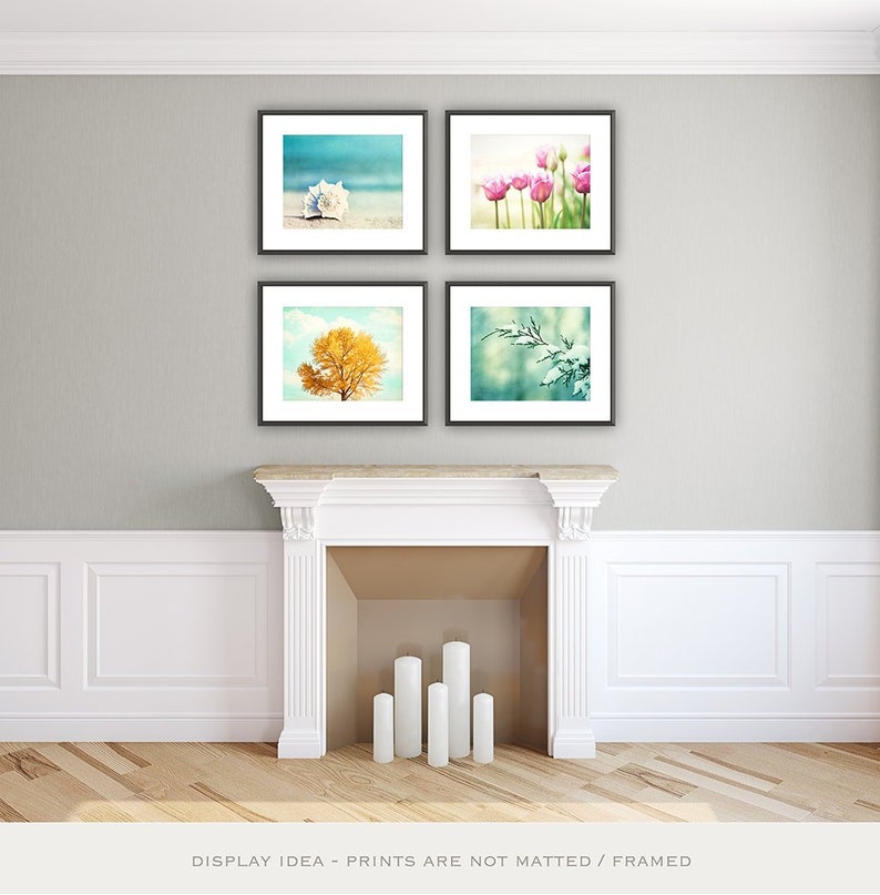 Four Seasons Wall Art Set of Four Prints, Photography Nature, Living Room Decor image 3