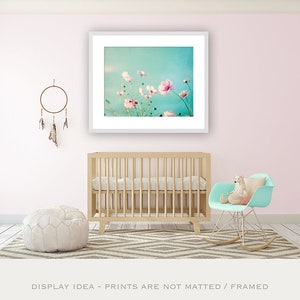 Flower Photography aqua blue pink wall art floral photo pastel decor pale spring nature print white teal 8x10 Photograph, Beauty Upon Us image 8