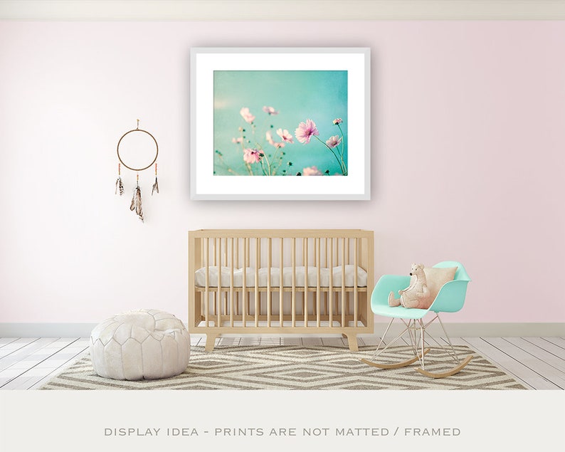 Flower Photography aqua blue pink wall art floral photo pastel decor pale spring nature print white teal 8x10 Photograph, Beauty Upon Us image 8