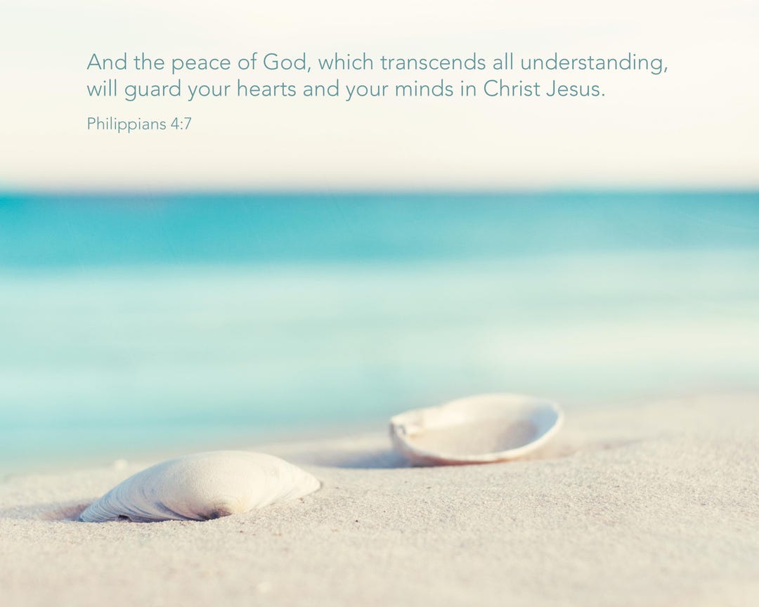 Comforting Beach Bible Verse Art - Ocean Scripture Wall Print - Peace ...