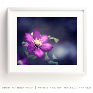 Dark Purple Flower Picture Indigo Art Print, Navy Wall Art, Large Nature Print, Fine Art Photography, Girls Bedroom Decor, Floral Photo image 3