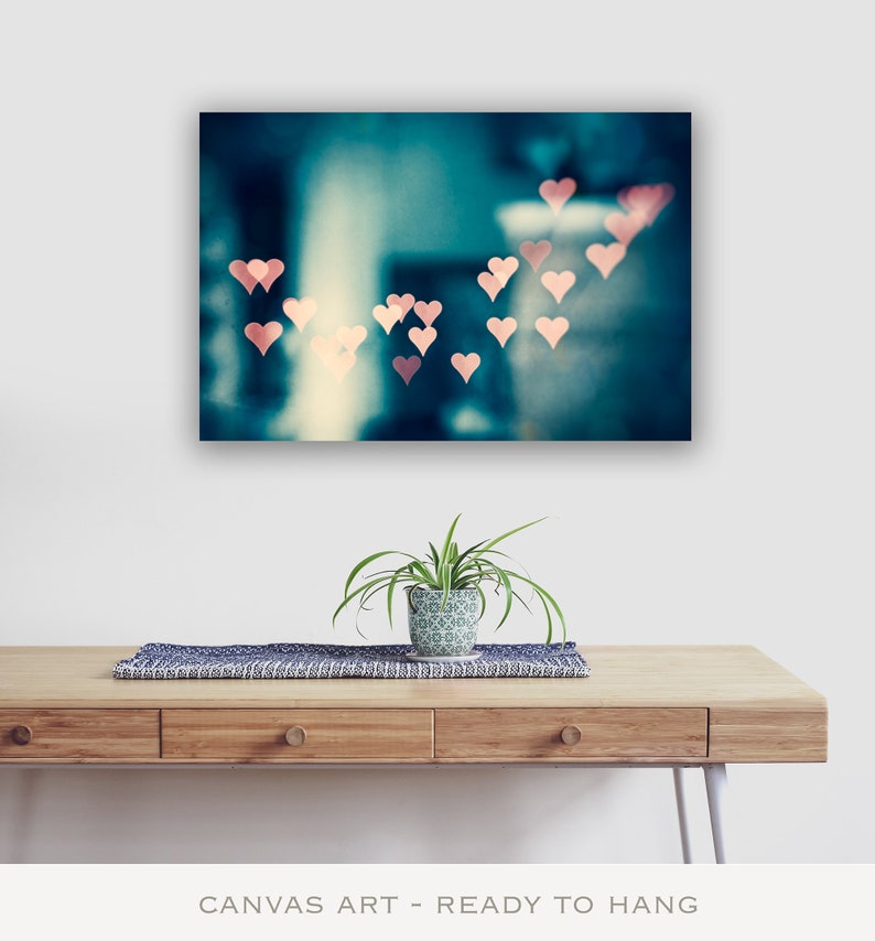 Teen Girl Wall Art Canvas Girl Nursery Teal Artwork Pink Etsy