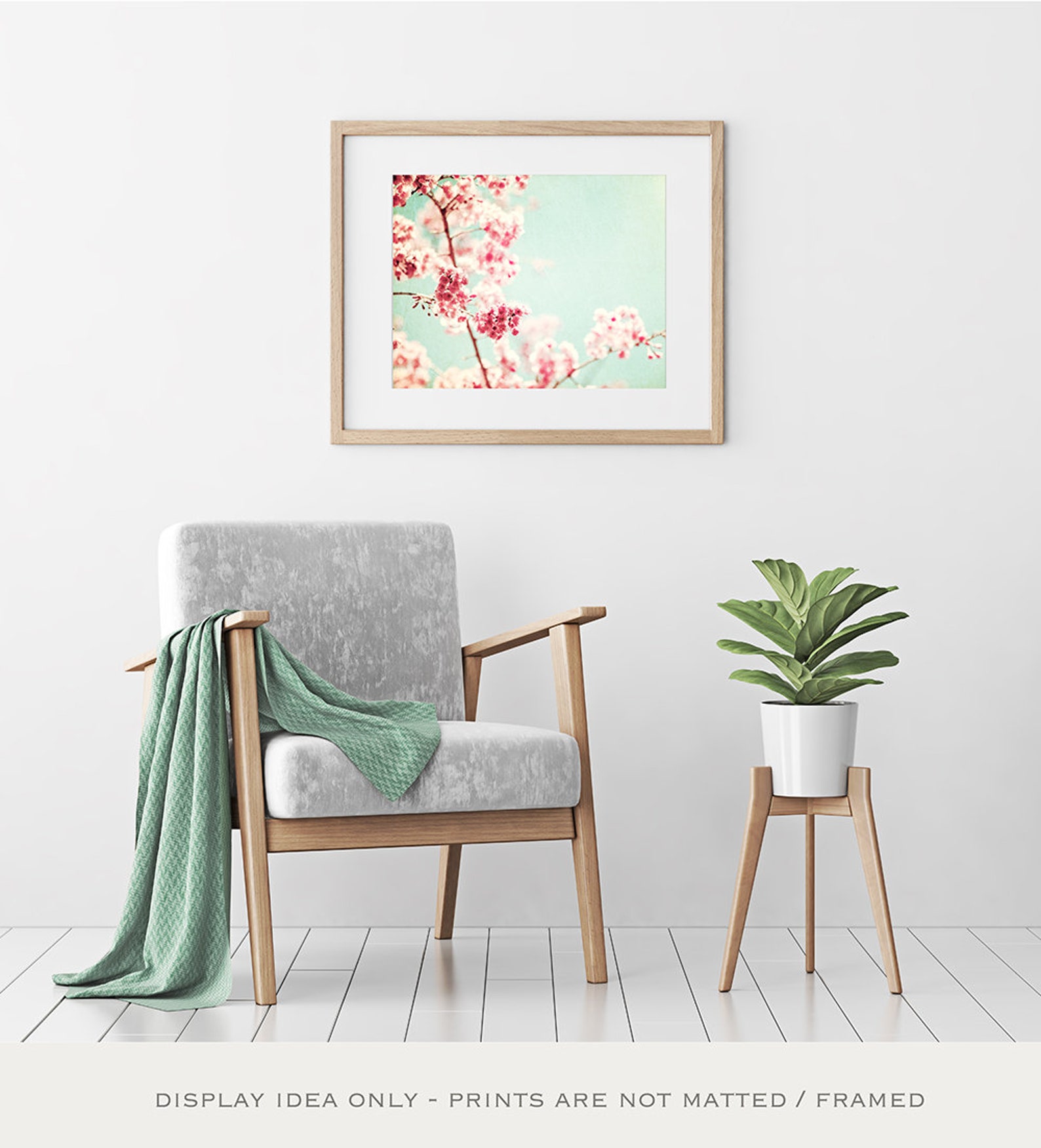 Mint Wall Art Pink Flower Photography Shabby Chic Wall Art Etsy