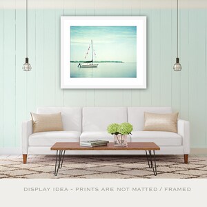 Sailboat Print, Sailing Photo, Nautical Nursery, Coastal Artwork, Beach Decor Wall Art, Light Blue Prints, Office Wall Art Beach House Decor image 4