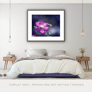 Dark Purple Flower Picture Indigo Art Print, Navy Wall Art, Large Nature Print, Fine Art Photography, Girls Bedroom Decor, Floral Photo image 4