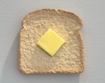 Handmade Ceramic Toast & Butter Wall Art | Foodie Kitchen Decor
