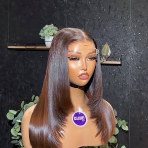 16” Rak peruk med tunna lager av ben och 5x5 HD-stängning – 230 g premium äkta hår