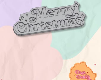 Merry Christmas Embosser - Cookie Cutter & Stamp STL File