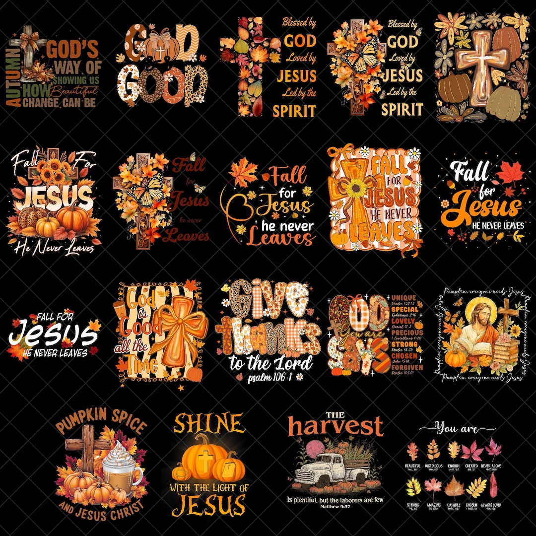 Fall for Jesus PNG Bundle, Christian Fall Sublimation, Faith Autumn PNG ...