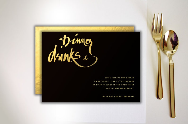 Dinner and Drinks Invitation Invitation Design Corporate Etsy