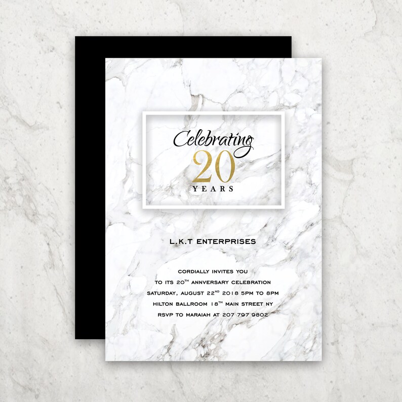 Invitation Design Corporate Invites Marbled Design Etsy