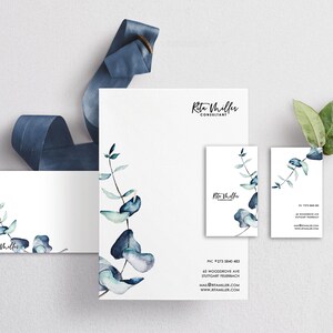 Acquerello Design stazionario / Design di biglietti da visita / Design di carta intestata / Design del fogliame /