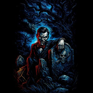 Pacchetto di oltre 140 disegni horror a mezzatinta per DTF DTG, design a mezzatinta per magliette di Halloween, formati A2, A3, A4 (opere originali) immagine 8