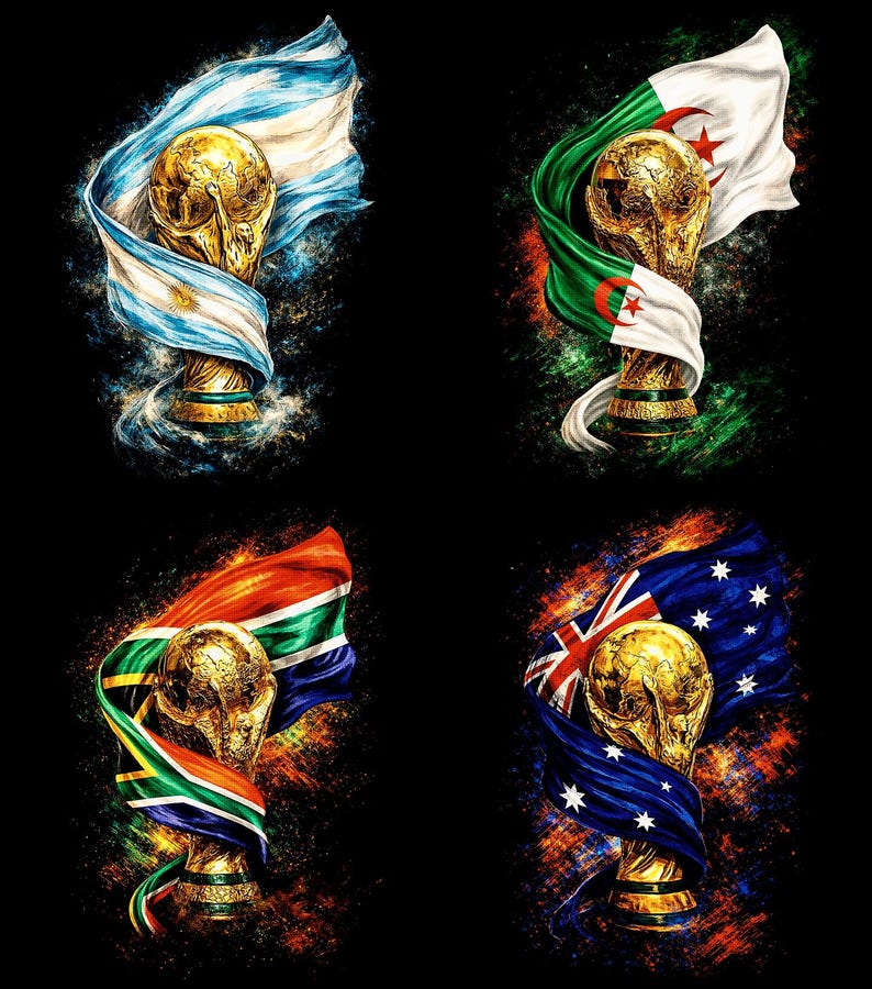 40+ Premium Halftone World Cup Elements For DTF DTG Printing High Resolutions 300DPI For Black T-Shirt (Original Work) image 4