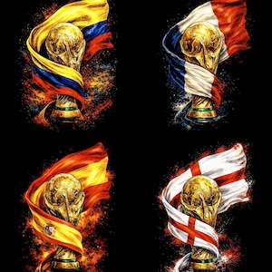 40+ Premium Halftone World Cup Elements For DTF DTG Printing High Resolutions 300DPI For Black T-Shirt (Original Work) image 6