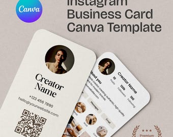 Plantilla de Canva para tarjeta de presentación de Instagram / Código QR editable / Diseño minimalista moderno