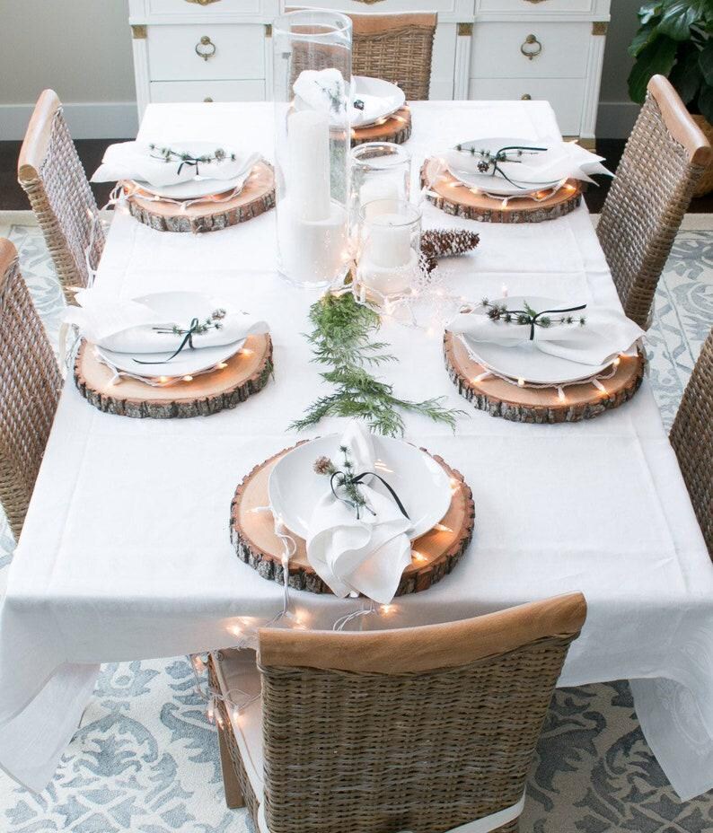 Wood Slice Plate Chargers, Rustic Table Decor, Set of 8 - Etsy