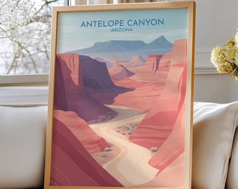 Antelope Canyon, Arizona Travel Print – Antelope Canyon Travel Art Print, Arizona Desert Landscape Poster