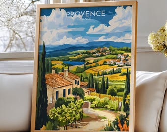 Provence, France Wall Print – Provence Travel Art Landscape Print French Countryside Wall Decor