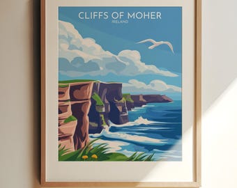 Cliffs of Moher, Ireland Travel Art – Cliffs of Moher Wall Print Print, Ireland Coastal Decor