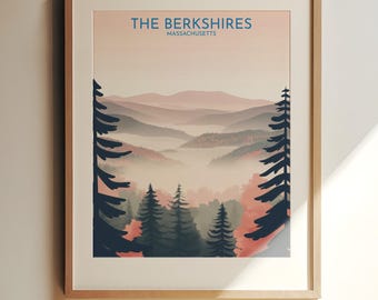 The Berkshires, Massachusetts Wall Print – The Berkshires Travel Art Print, Massachusetts Scenic Wall Decor