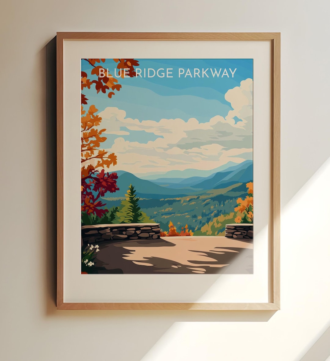 Blue Ridge Parkway, USA Travel Poster – Blue Ridge Parkway Travel Art ...