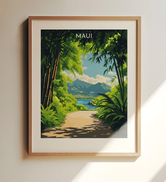 マウイ島、ハワイ旅行ポスター – マウイ島旅行アートプリント：美しい