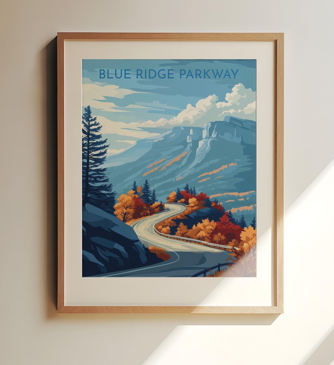 Blue Ridge Parkway, USA Art Poster – Blue Ridge Parkway Travel Art ...