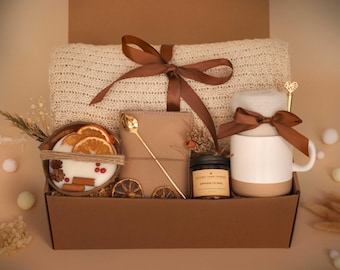 Sympathy Gift Box,Sunshine Care Package For Her,Sunshine Box,Thinking of you Gift Box,Sending Cheer Love Hugs,Hygge Gift Box with Blanket