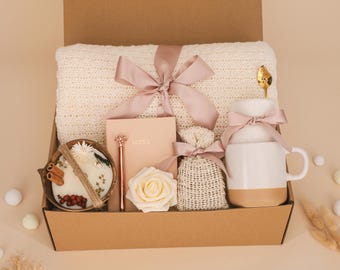 Boho Gift Box, Get Well Gift Basket, Mom Spa Gift Box, Hug In A Box, New Mom Gift, Gift for Wife, Friendship Gift Box, Happy Hygge Gifts