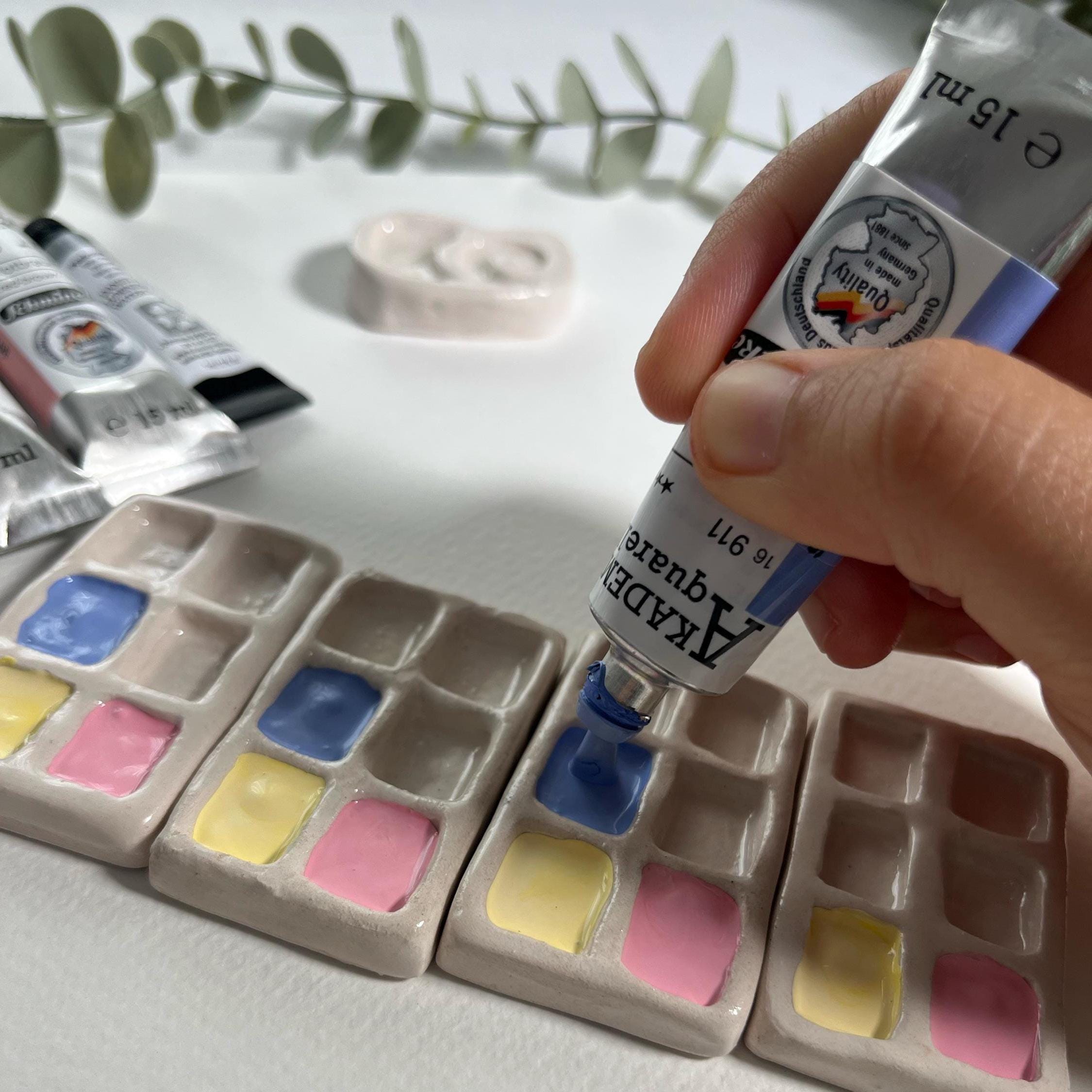 Handmade Travel Watercolor Kit - Ceramic Palette (Schimincke Acedemia)