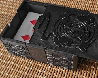 Portable Card Game Box for SINGLE DECK of Unsleeved & Sleeved Cards