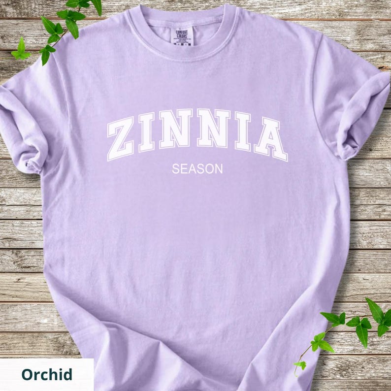 Comfort Colors® Zinnia Season Shirt, Floral Aesthetic Tee, Gardener Shirt, Flower Lover Gift, Botanical Shirt, Summer Tee, Plant Lover Shirt Orchid