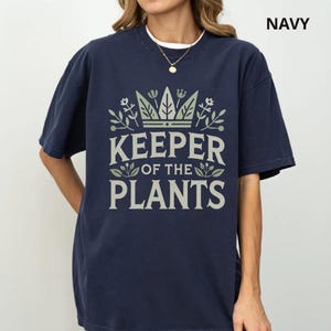Comfort Colors® Keeper of the Plants Shirt, Plant Mom Shirt, Plant Lover Gift, Gardening Tee, Botanical Tee, Plant Lady Shirt, Garden Shirt Navy