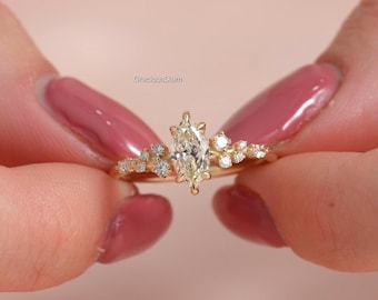 2 CT IGI Certified Marquise Cut Lab Grown With Slim Band  Engagement Wedding Diamond Ring