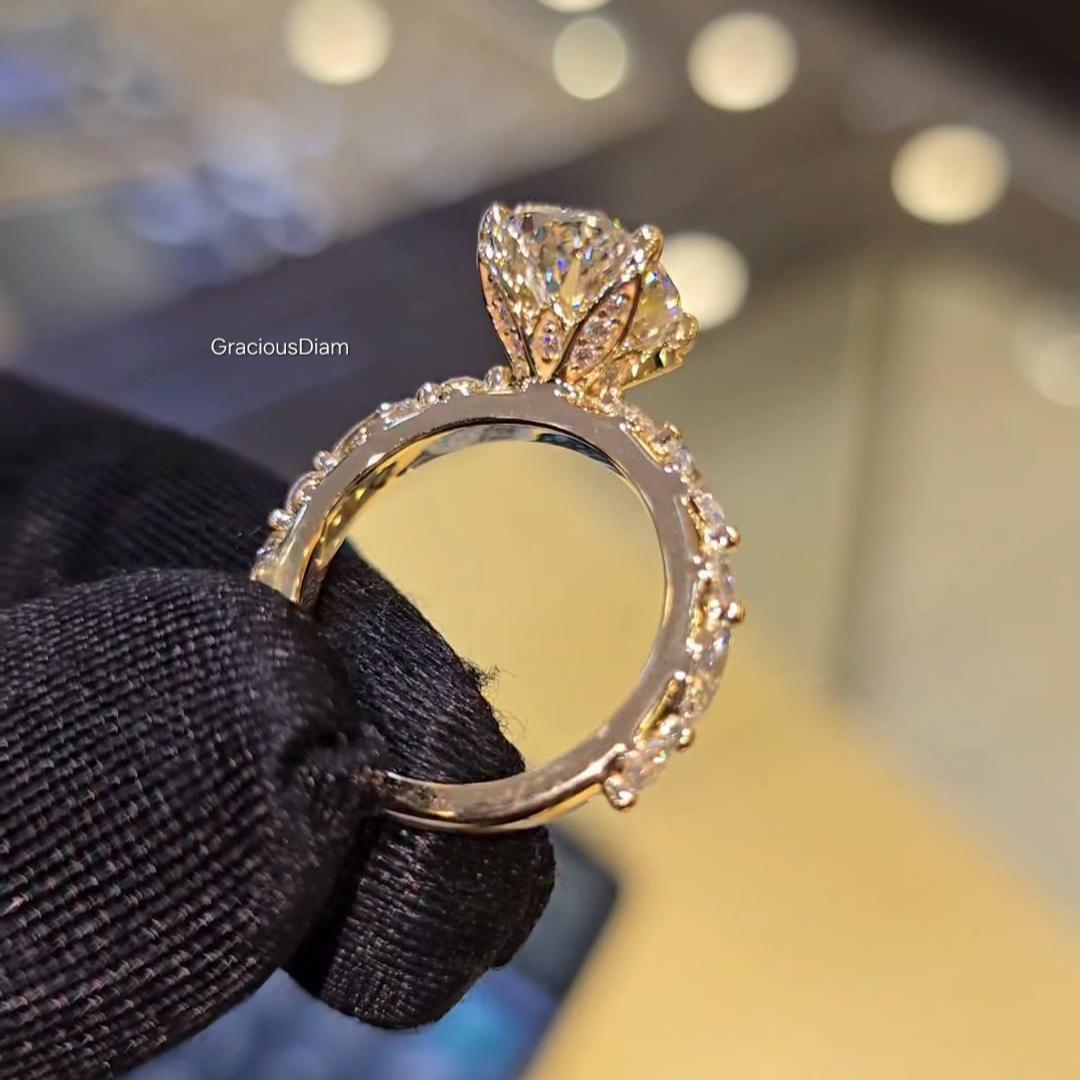 3 CT IGI Certified Oval Cut Lab Grown With Hidden Halo Diamond ...