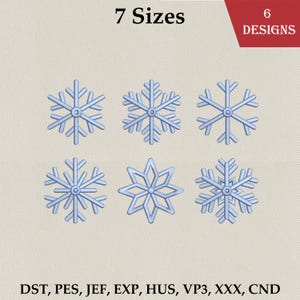 Snowflake embroidery design bundle mini snowflakes winter embroidery digitized embroidery file