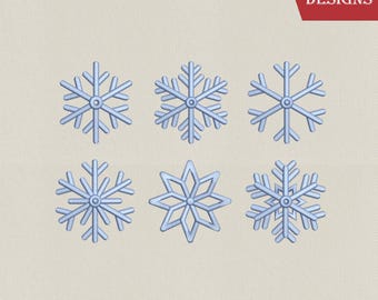 Paquete de diseño de bordado de copos de nieve, mini copos de nieve, bordado de invierno, archivo de bordado digitalizado
