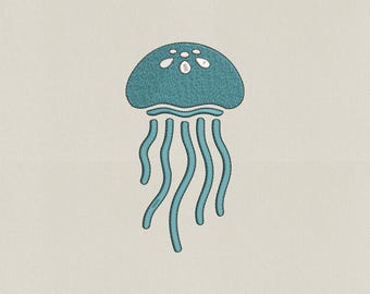 Jellyfish embroidery design for ocean sea life nautical mini machine embroidery digital file
