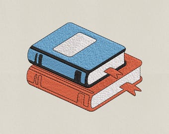 Book Embroidery Design – Mini Books Stack Bookish Machine File Reading Theme Digital Download