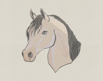 Horse Head Embroidery Design Equestrian Horse Machine Embroidery Pattern