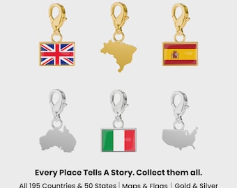 Ciondoli unici con bandiere nazionali, alla moda, per braccialetti, collane, catenine, portachiavi