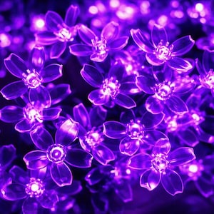 Purple Solar Flower String Lights – Fairy LED Outdoor Garden Décor, 5M/6.5M/7M/12M Holiday Home Decoration