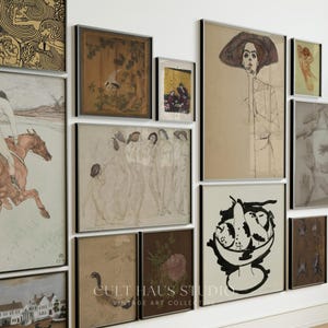 13 Piece Gallery Wall Set | European Eclectic Art Bundle | Digital Download