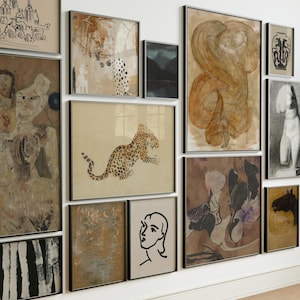 Conjunto de arte abstracto moderno para pared / Paquete de arte seleccionado / Descarga digital