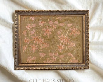 Vintage Floral Tapestry Print | Pink and Gold (Digital Download)