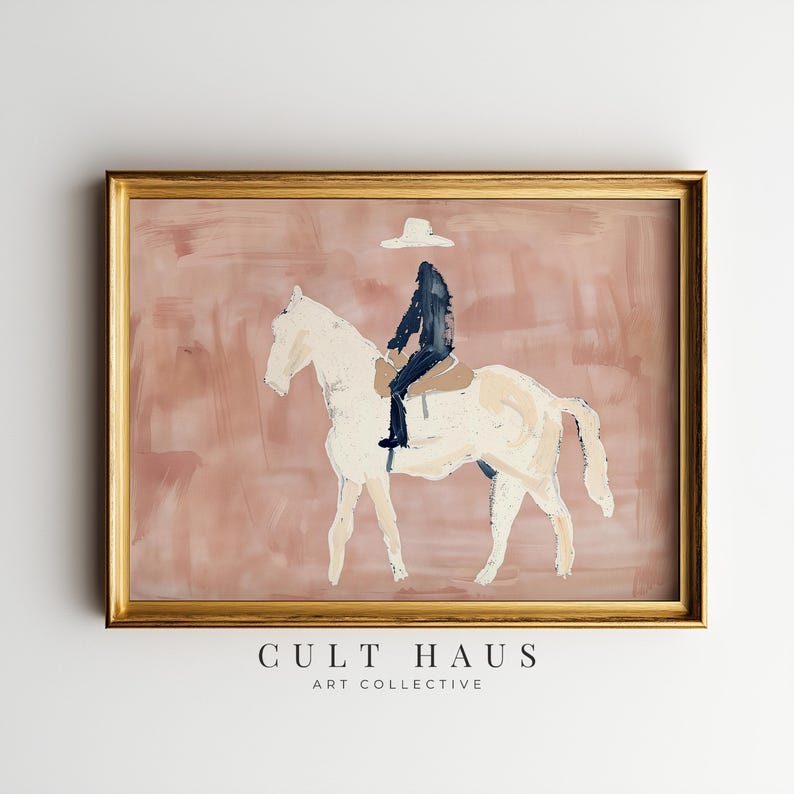 Abstract Horse Rider Print | Luxury Dining Room Decor | Statement Wall Art (Digital Download) image 1